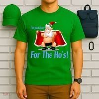 Funny Santa Nude Censored Just Here For The Ho's T-Shirt thumb 6