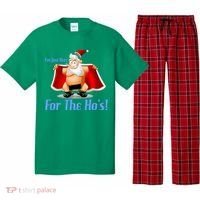 Funny Santa Nude Censored Just Here For The Ho's Pajama Set thumb 0