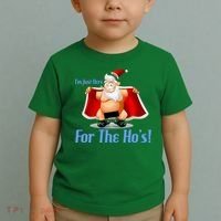 Funny Santa Nude Censored Just Here For The Ho's Toddler T-Shirt thumb 2