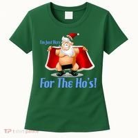 Funny Santa Nude Censored Just Here For The Ho's Women's T-Shirt thumb 0