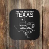 Five States Of Texas Funny Maps Of Dallas Houston Austin Coaster thumb 0