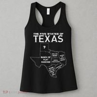 Five States Of Texas Funny Maps Of Dallas Houston Austin Women's Tank Top thumb 3