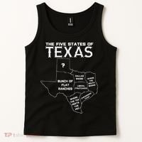 Five States Of Texas Funny Maps Of Dallas Houston Austin Tank Top thumb 2