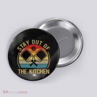 Funny Stay Out Of The Kitchen Pickleball Dad Mom Button thumb 0