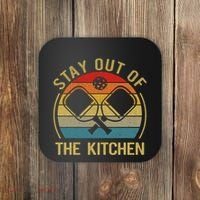 Funny Stay Out Of The Kitchen Pickleball Dad Mom Coaster thumb 0