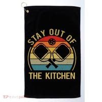 Funny Stay Out Of The Kitchen Pickleball Dad Mom Golf Towel thumb 0