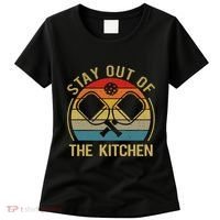 Funny Stay Out Of The Kitchen Pickleball Dad Mom Women's T-Shirt thumb 0