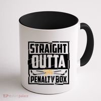 Funny Straight Outta The Penalty Box Cool Hockey Player Gift Coffee Mug thumb 1