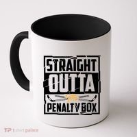 Funny Straight Outta The Penalty Box Cool Hockey Player Gift Coffee Mug thumb 0