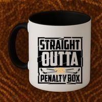 Funny Straight Outta The Penalty Box Cool Hockey Player Gift Coffee Mug thumb 2