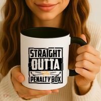 Funny Straight Outta The Penalty Box Cool Hockey Player Gift Coffee Mug thumb 3
