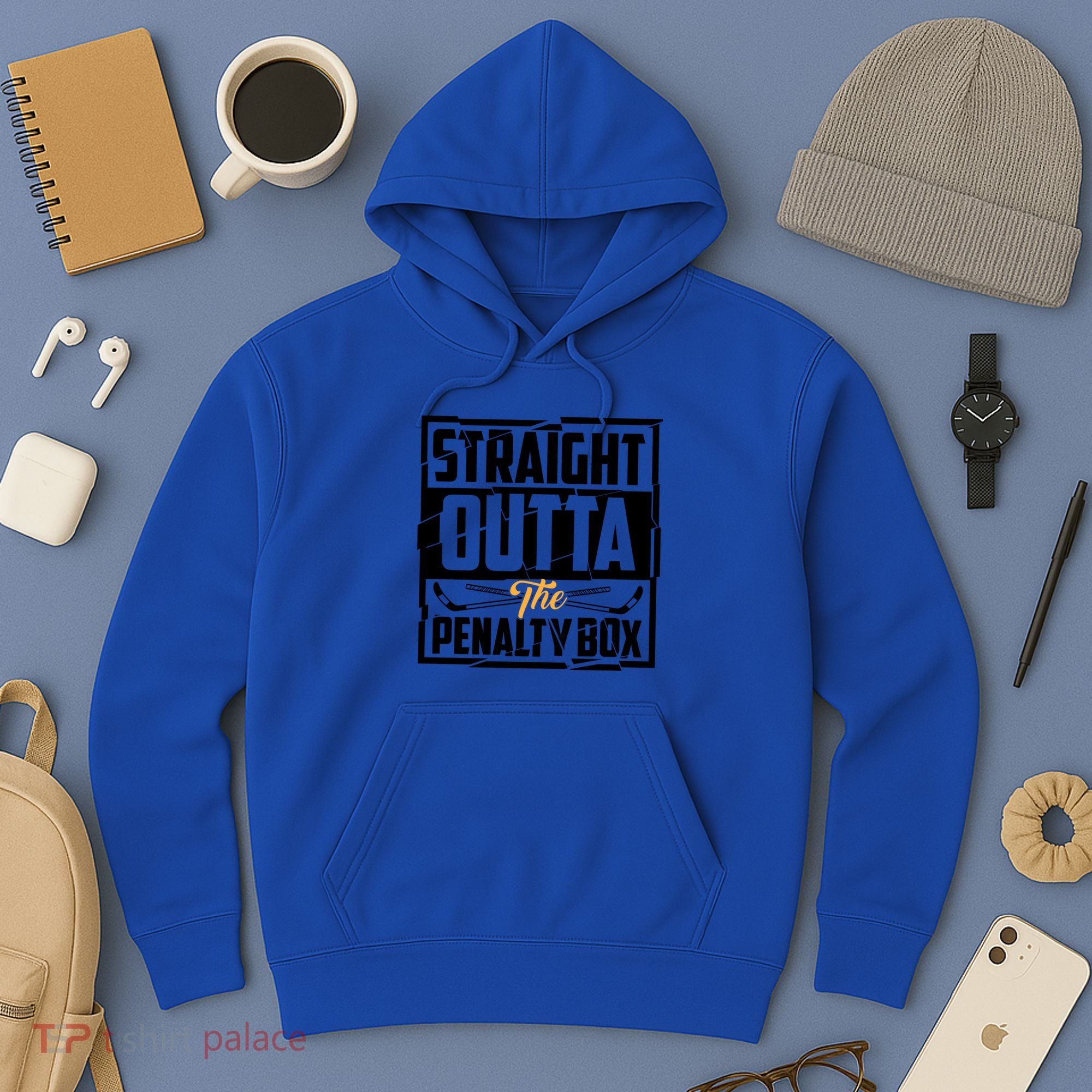 Funny Straight Outta The Penalty Box Cool Hockey Player Gift Hoodie