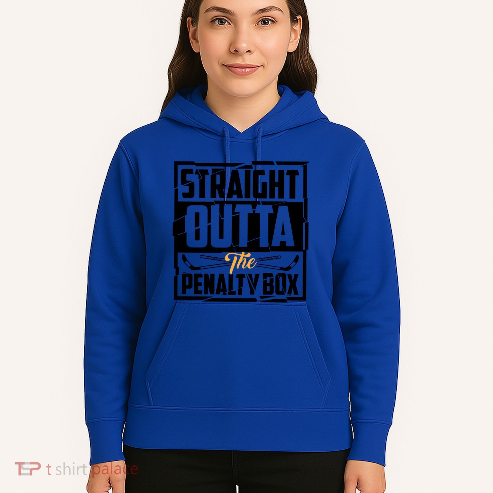 Funny Straight Outta The Penalty Box Cool Hockey Player Gift Hoodie