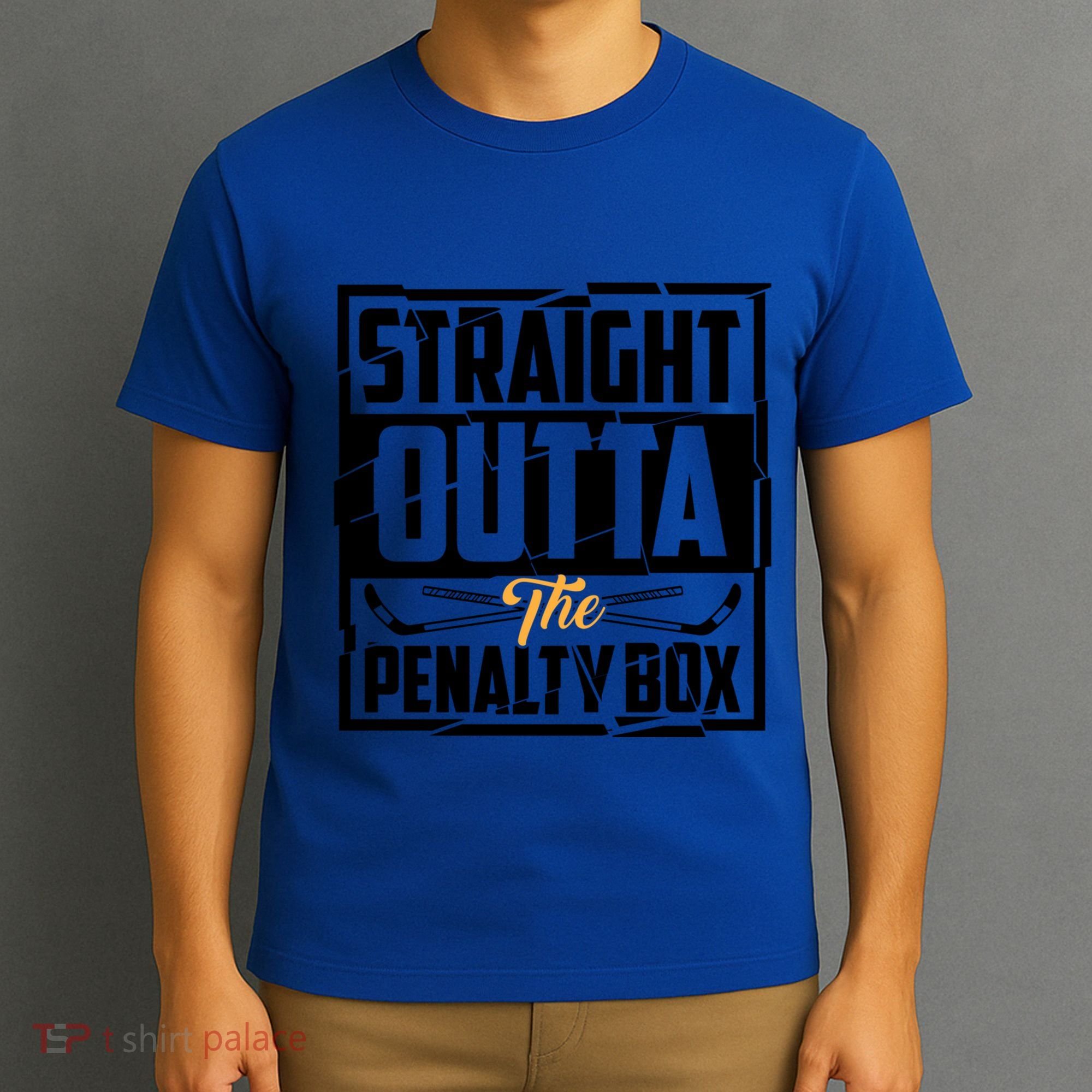 Funny Straight Outta The Penalty Box Cool Hockey Player Gift T-Shirt