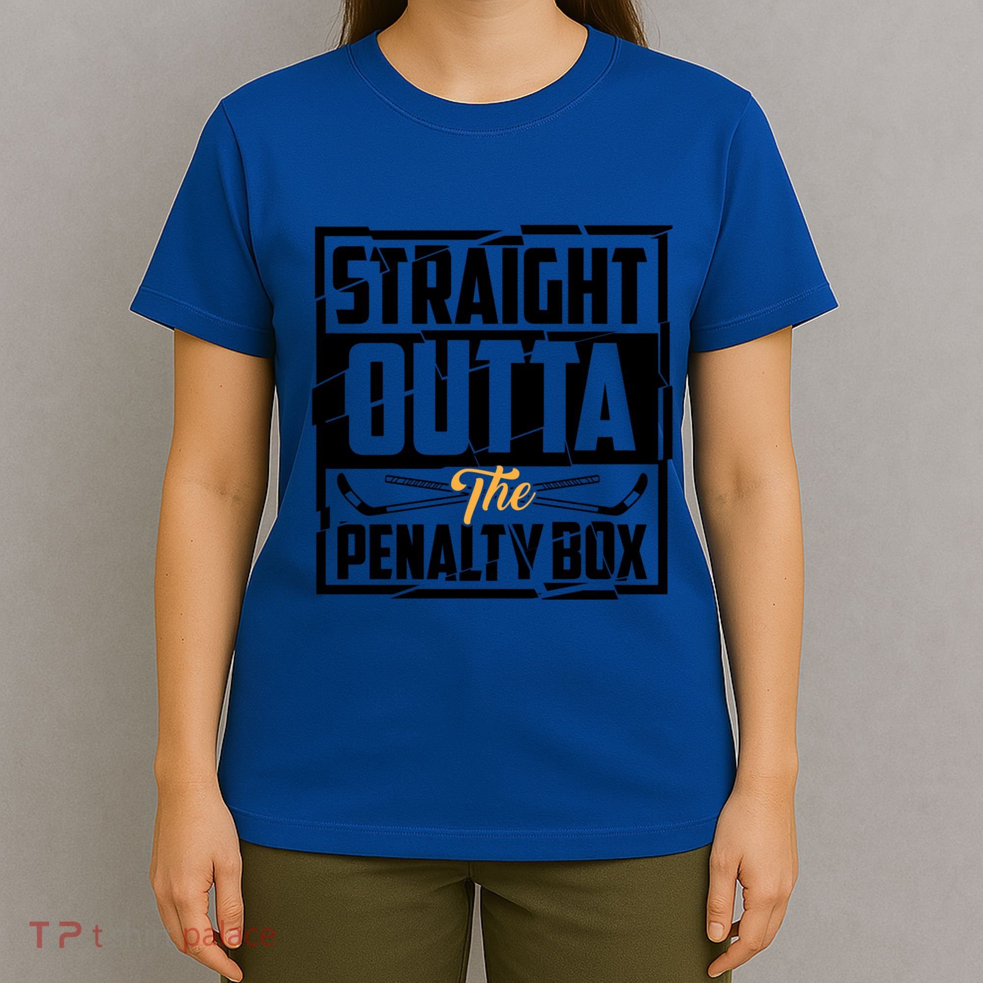 Funny Straight Outta The Penalty Box Cool Hockey Player Gift T-Shirt