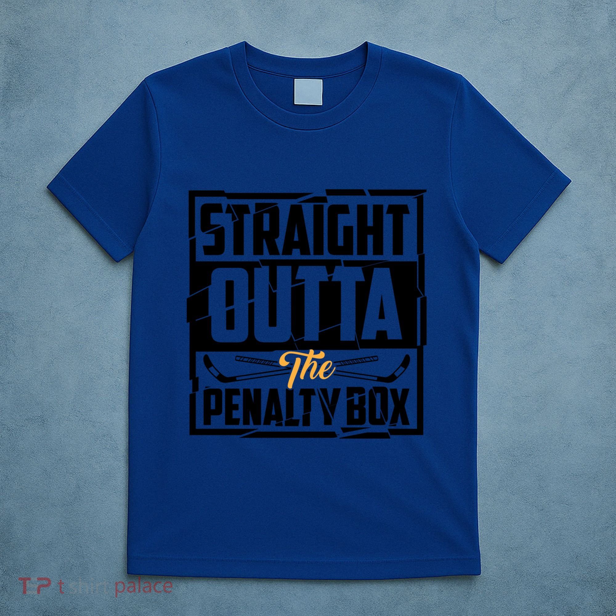 Funny Straight Outta The Penalty Box Cool Hockey Player Gift T-Shirt