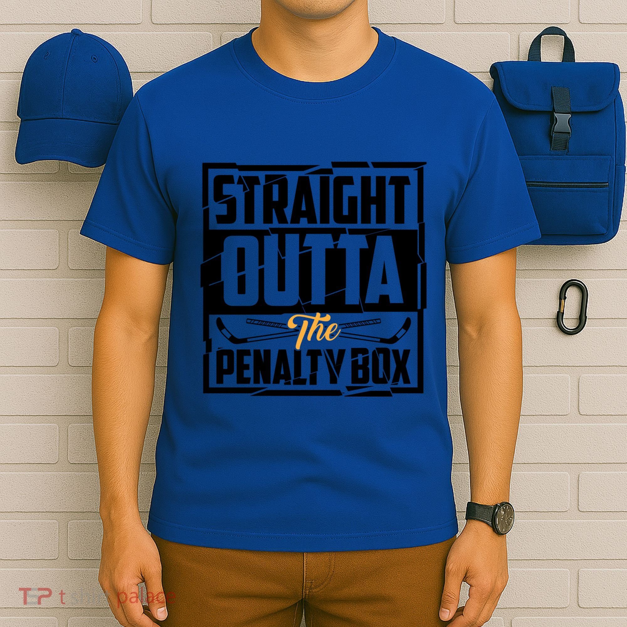Funny Straight Outta The Penalty Box Cool Hockey Player Gift T-Shirt