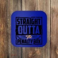 Funny Straight Outta The Penalty Box Cool Hockey Player Gift Coaster thumb 0