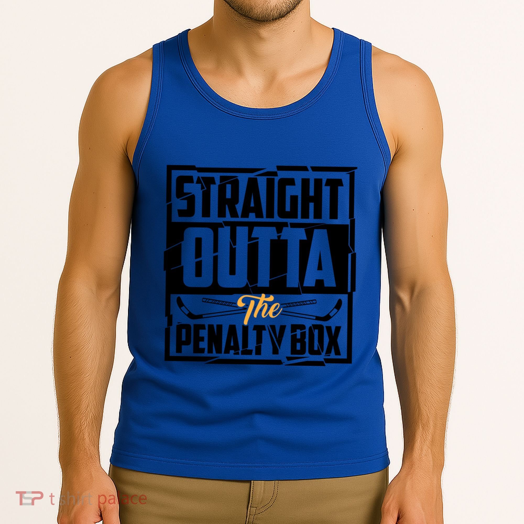 Funny Straight Outta The Penalty Box Cool Hockey Player Gift Tank Top
