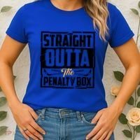 Funny Straight Outta The Penalty Box Cool Hockey Player Gift Women's T-Shirt thumb 2