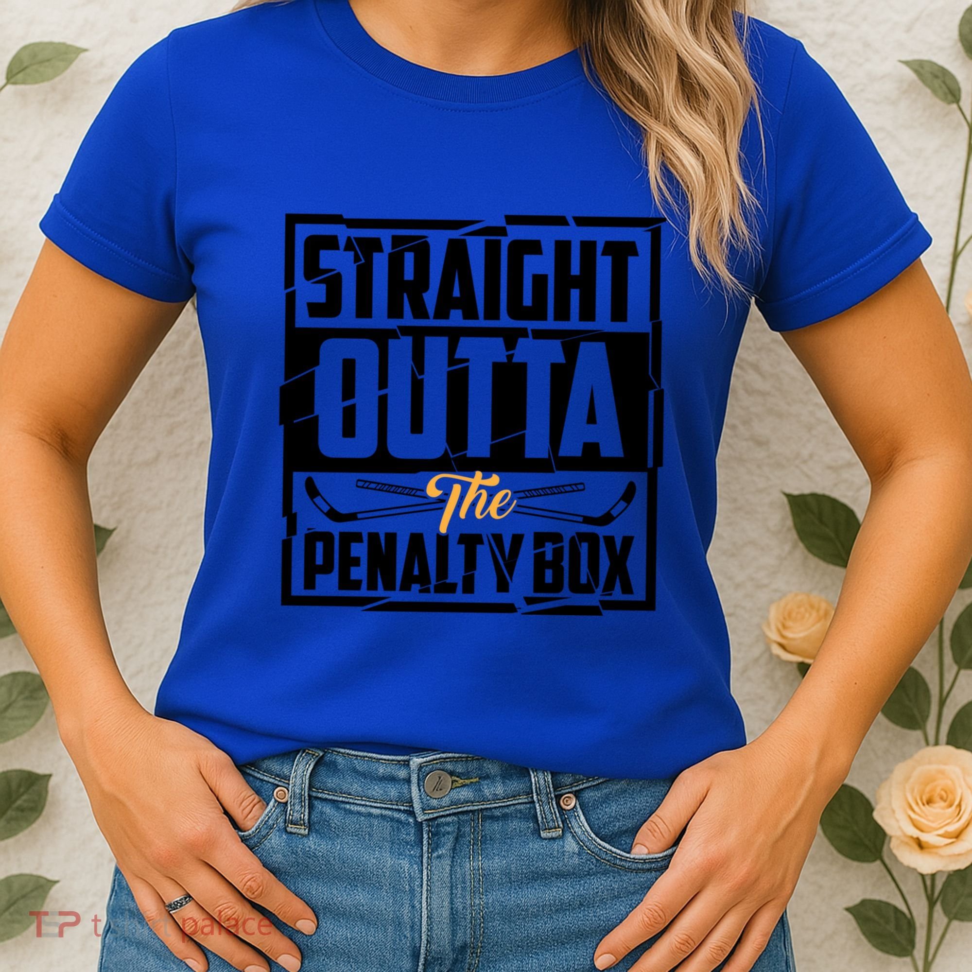 Funny Straight Outta The Penalty Box Cool Hockey Player Gift Women's T-Shirt