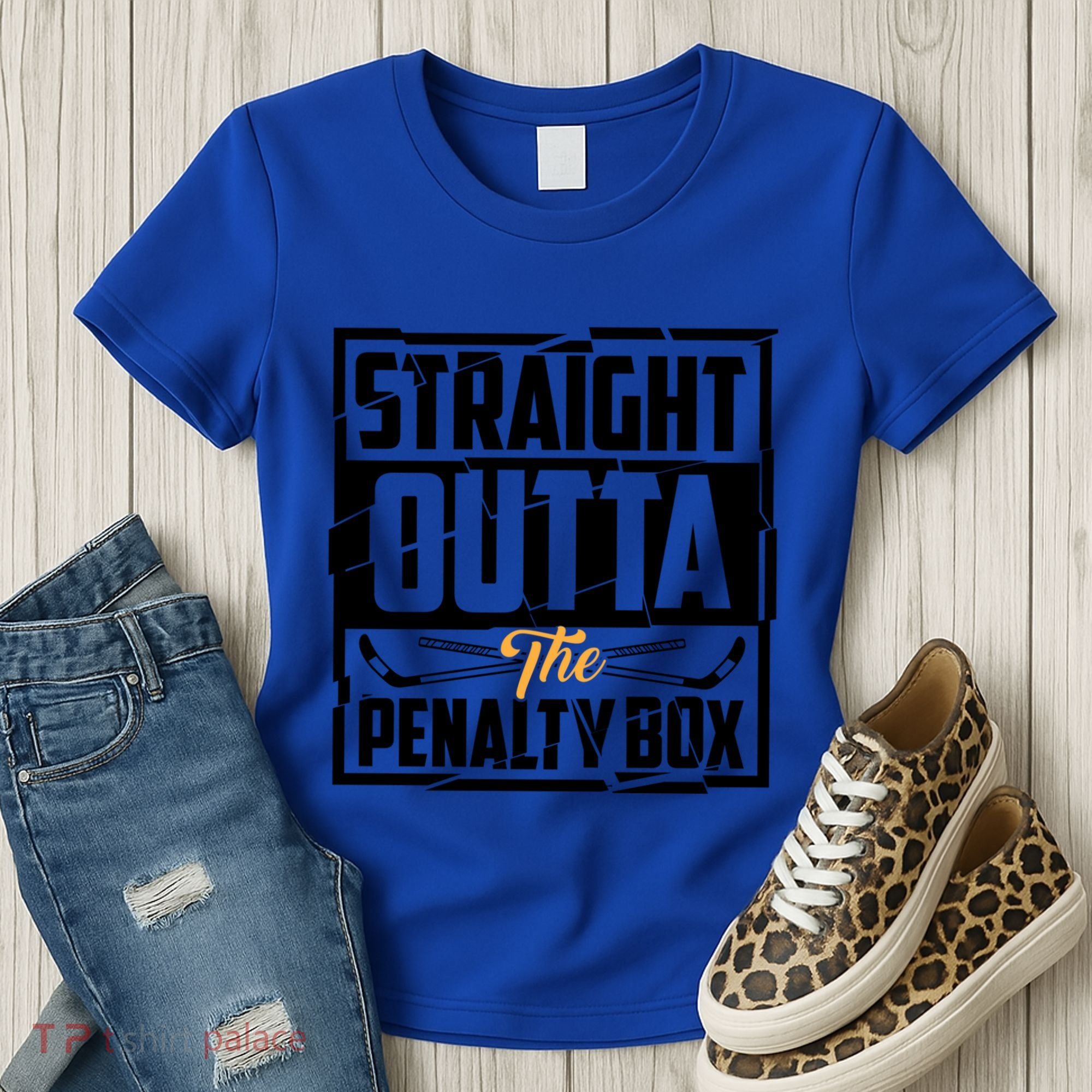 Funny Straight Outta The Penalty Box Cool Hockey Player Gift Women's T-Shirt