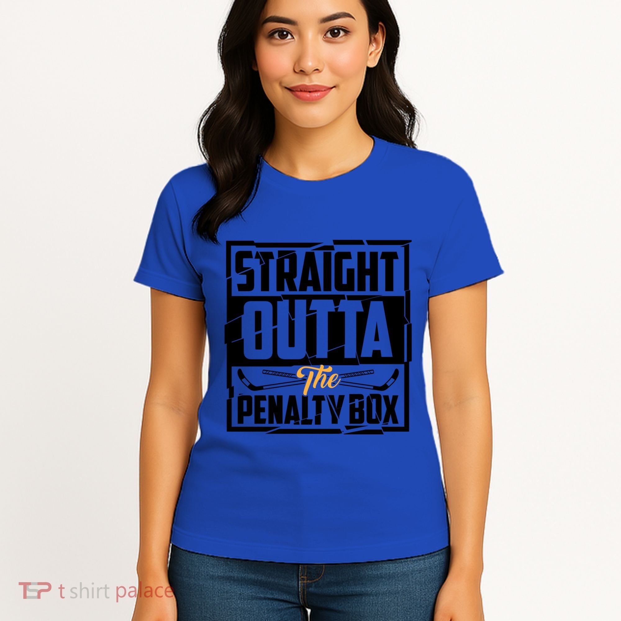 Funny Straight Outta The Penalty Box Cool Hockey Player Gift Women's T-Shirt
