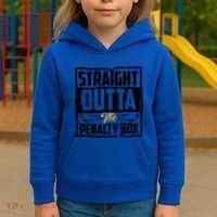 Funny Straight Outta The Penalty Box Cool Hockey Player Gift Kids Hoodie thumb 3