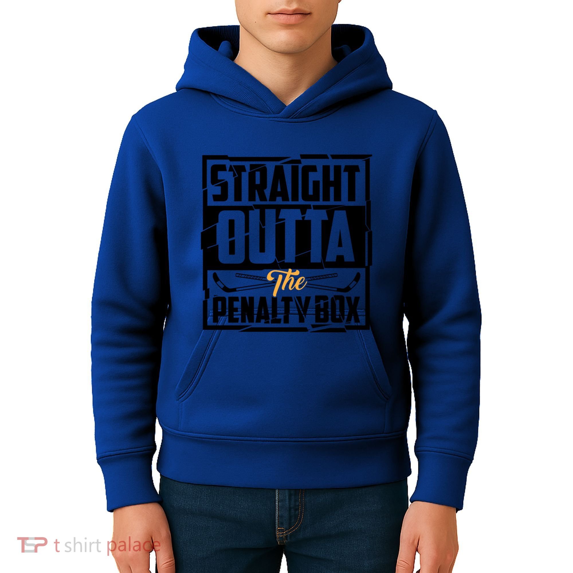 Funny Straight Outta The Penalty Box Cool Hockey Player Gift Kids Hoodie