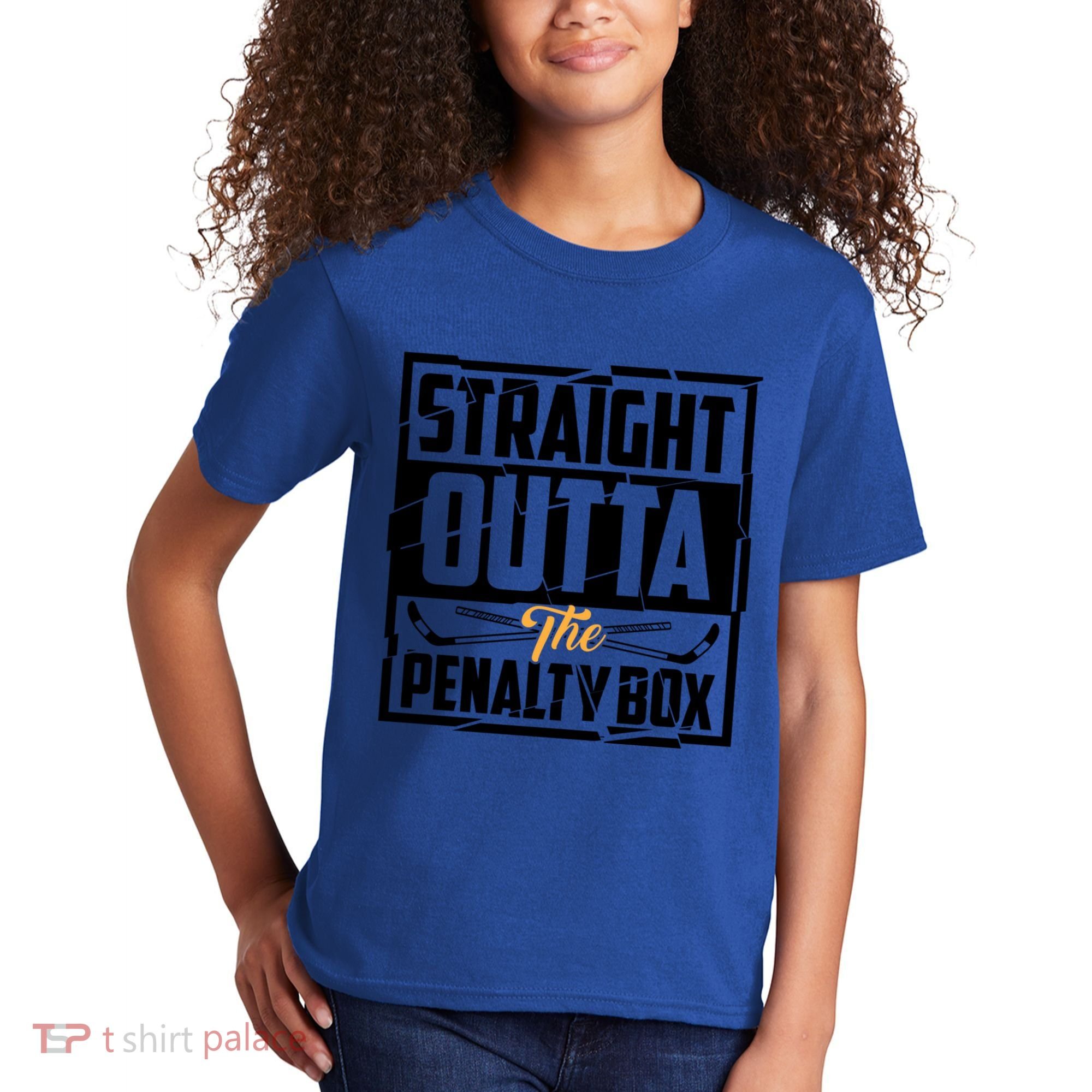 Funny Straight Outta The Penalty Box Cool Hockey Player Gift Kids T-Shirt