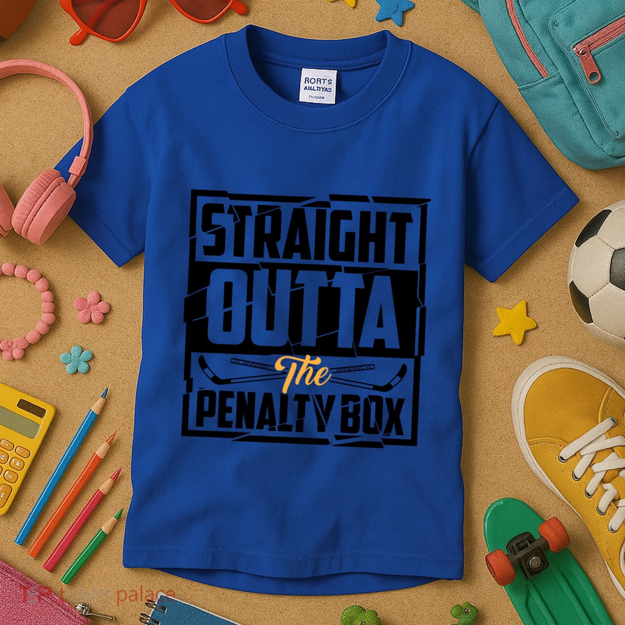Funny Straight Outta The Penalty Box Cool Hockey Player Gift Kids T-Shirt