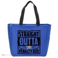 Funny Straight Outta The Penalty Box Cool Hockey Player Gift Tote Bag thumb 0