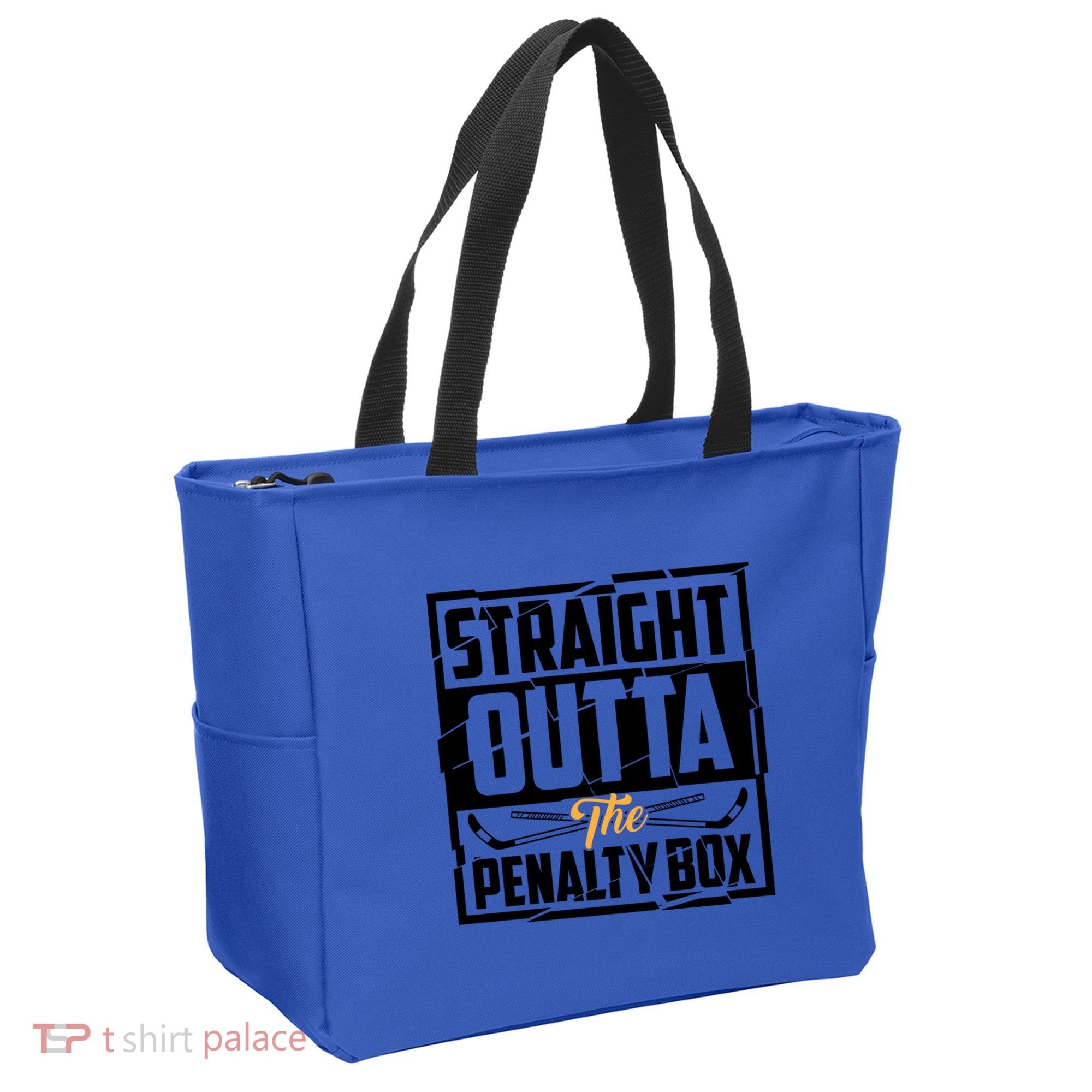 Funny Straight Outta The Penalty Box Cool Hockey Player Gift Tote Bag