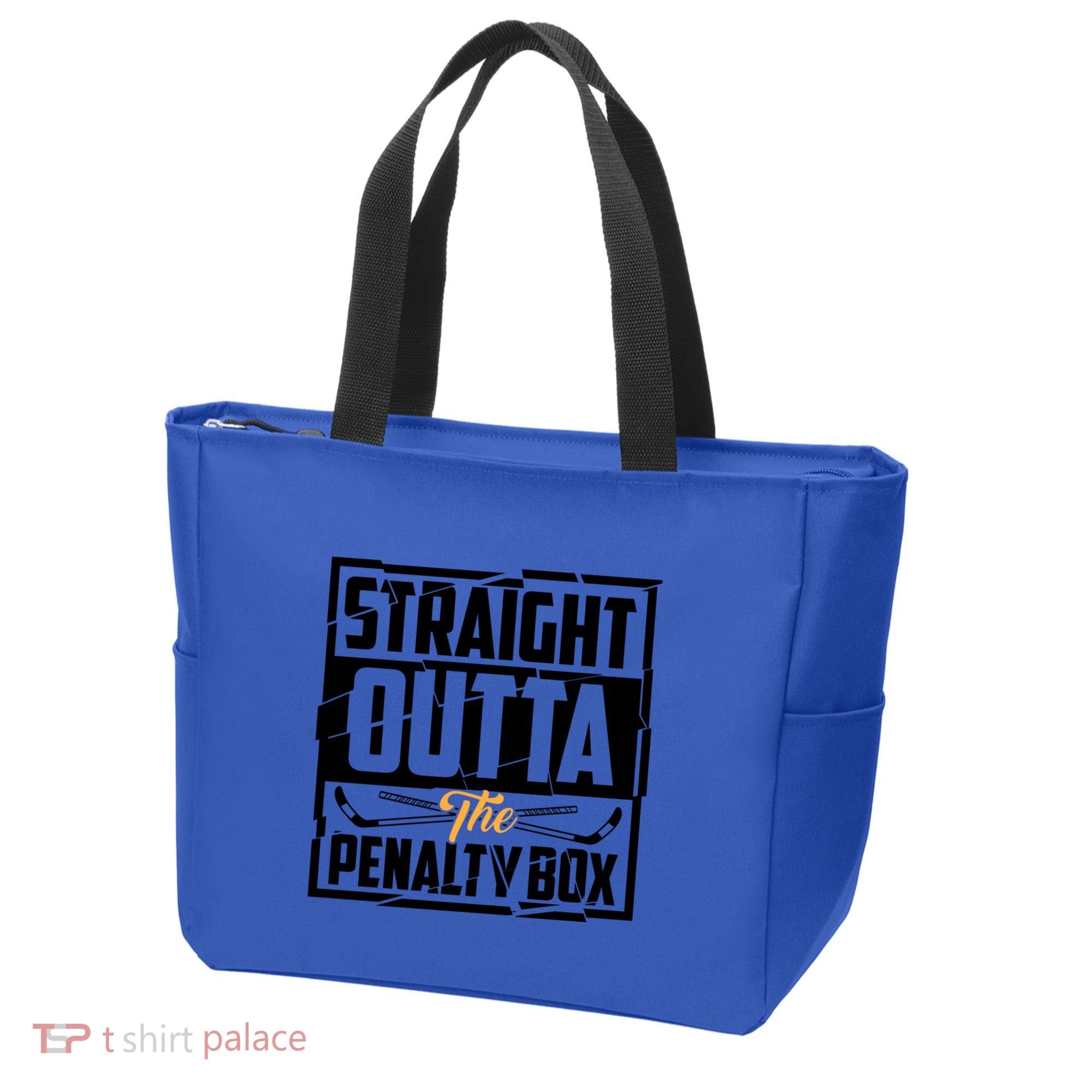 Funny Straight Outta The Penalty Box Cool Hockey Player Gift Tote Bag