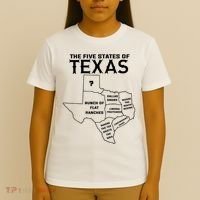 Five States Of Texas Funny Maps Of Dallas Houston Austin T-Shirt thumb 4