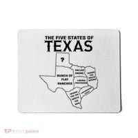 Five States Of Texas Funny Maps Of Dallas Houston Austin Mousepad thumb 0