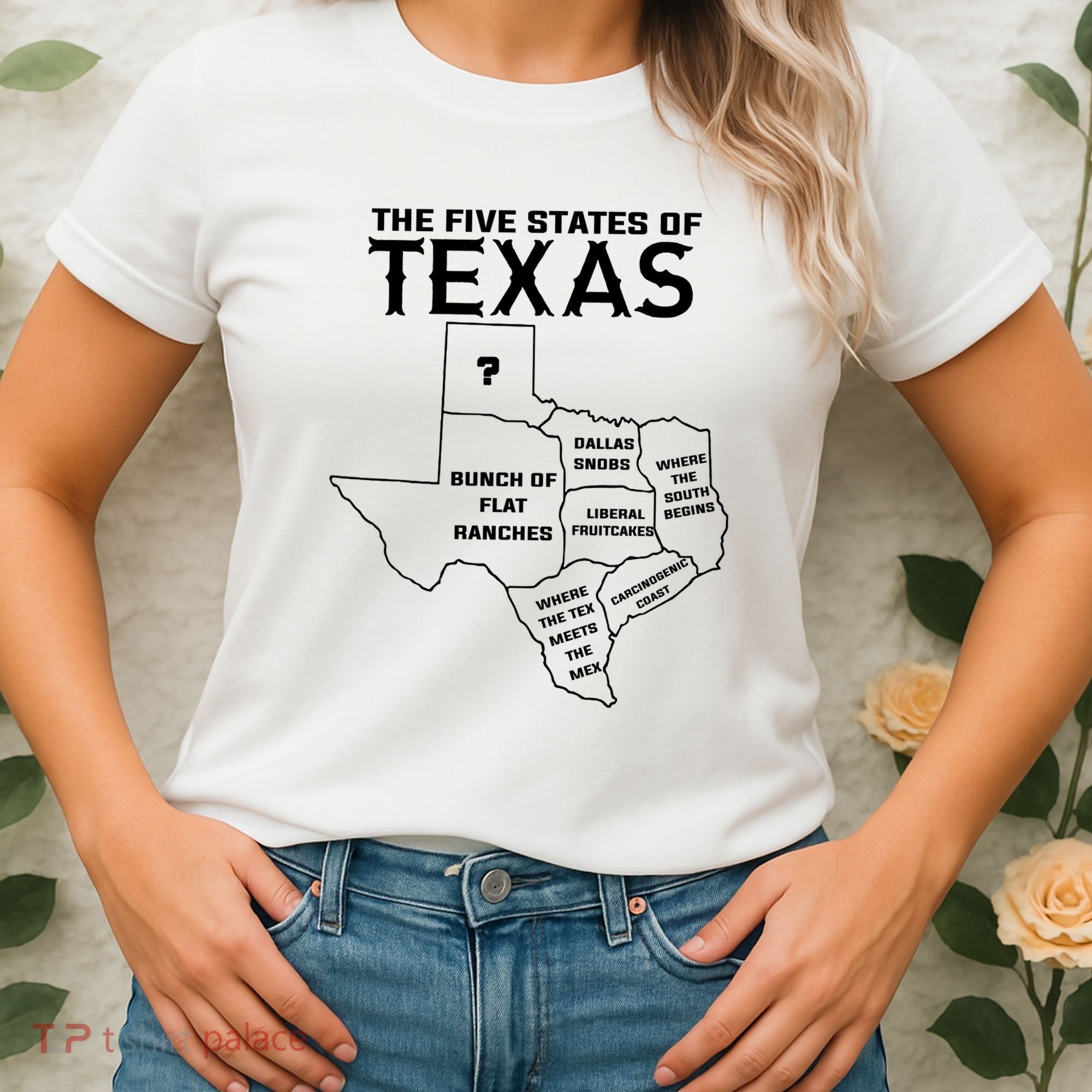 Five States Of Texas Funny Maps Of Dallas Houston Austin Women's T-Shirt