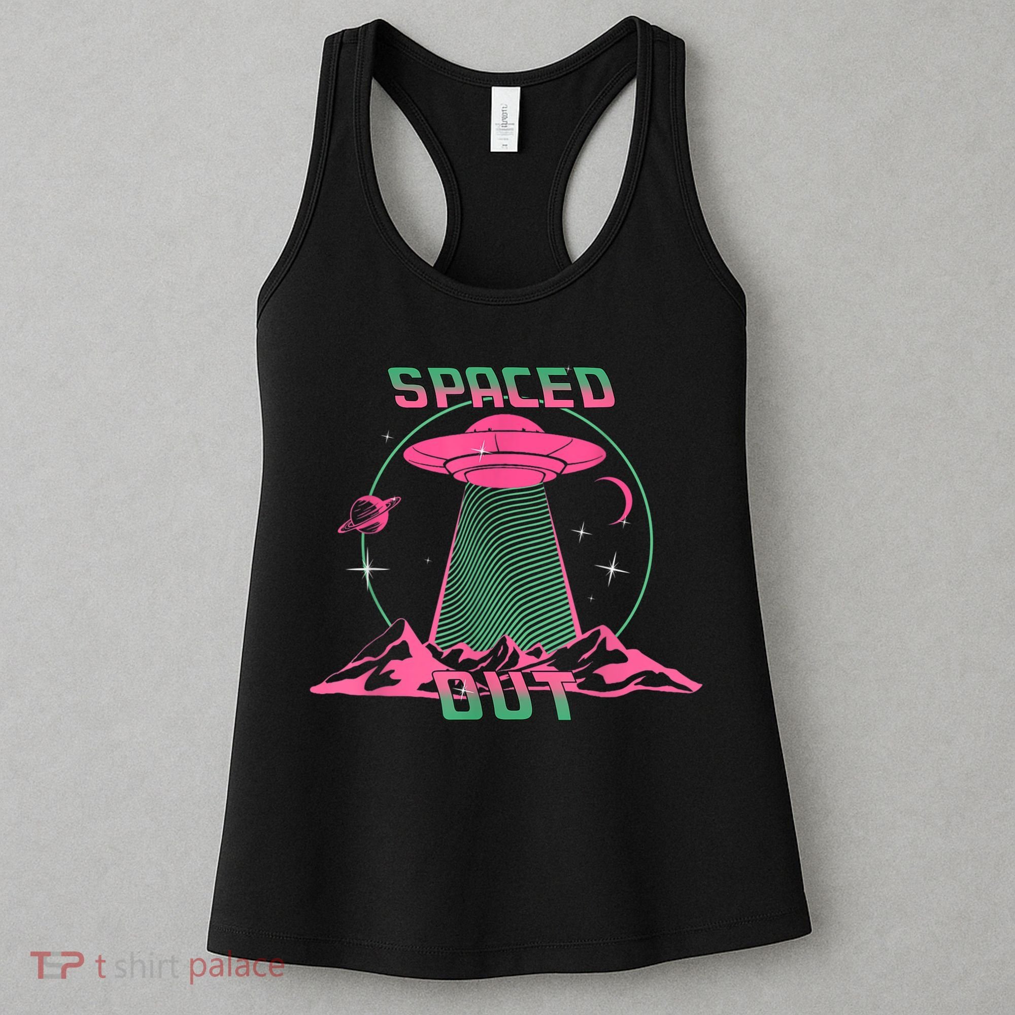 Funny Spaced Out Astronomy Stars Planets Aliens Outer Space Women's Tank Top