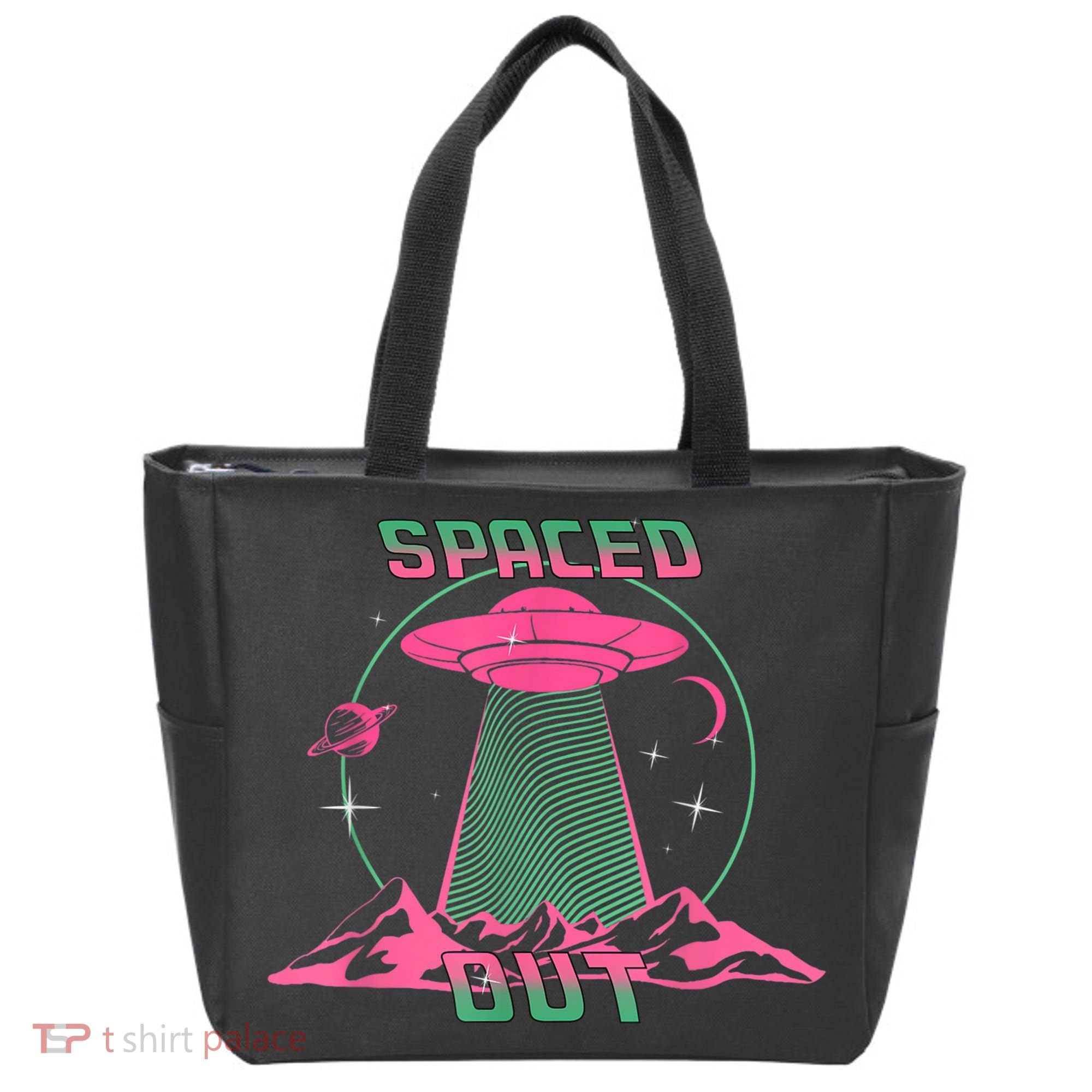 Funny Spaced Out Astronomy Stars Planets Aliens Outer Space Tote Bag
