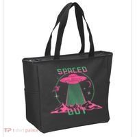 Funny Spaced Out Astronomy Stars Planets Aliens Outer Space Tote Bag thumb 2