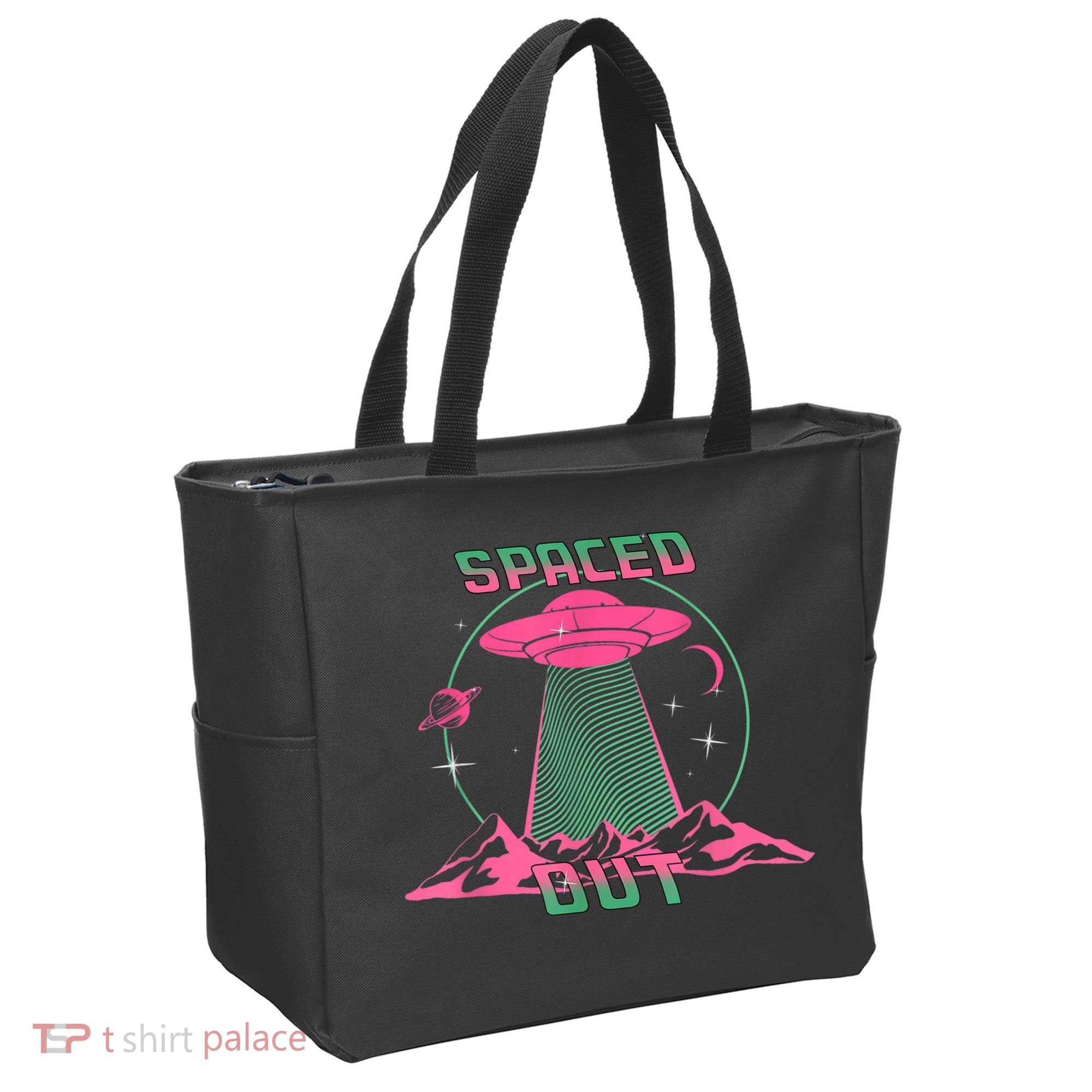 Funny Spaced Out Astronomy Stars Planets Aliens Outer Space Tote Bag