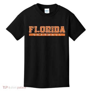 Florida Softball Orange Vintage Text Kids T-Shirt