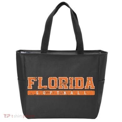 Florida Softball Orange Vintage Text Tote Bag