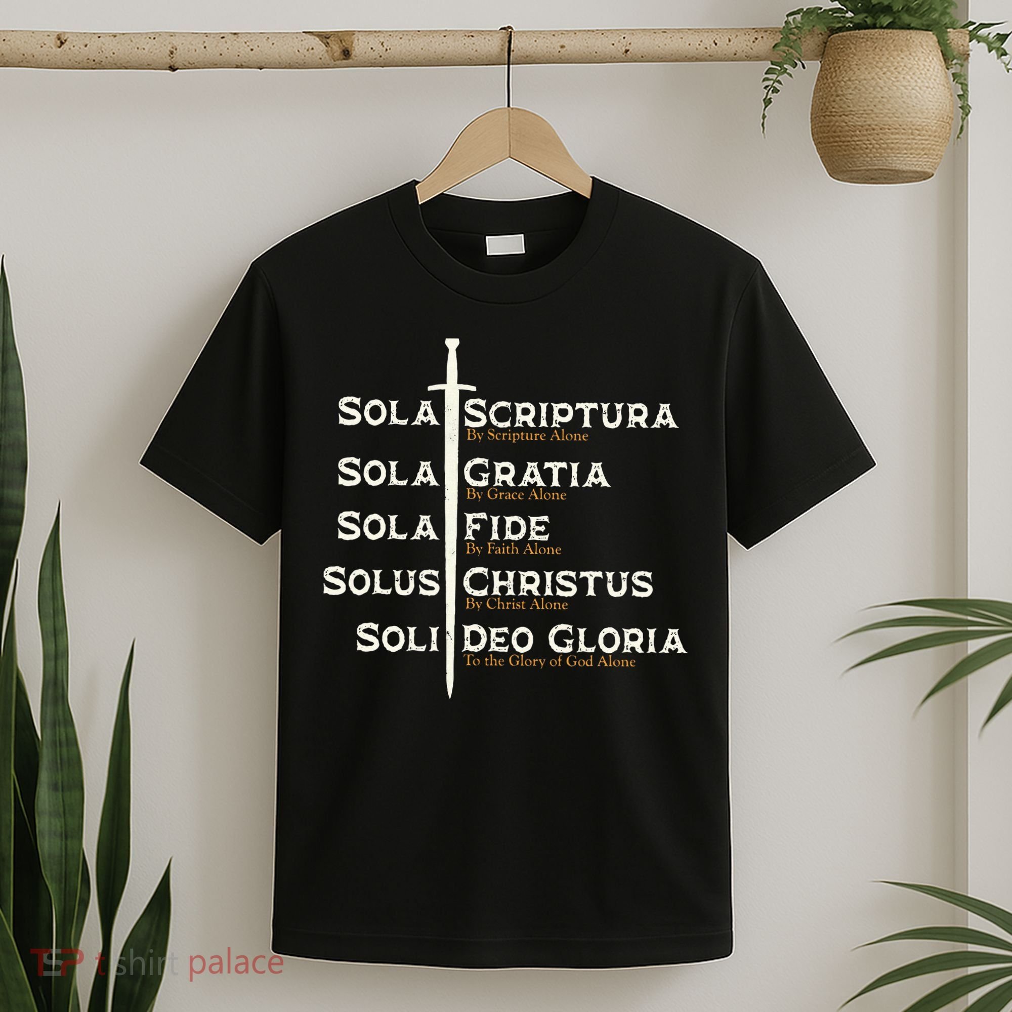 Five Solas Of The Reformation S Reformed Theology Bible T-Shirt