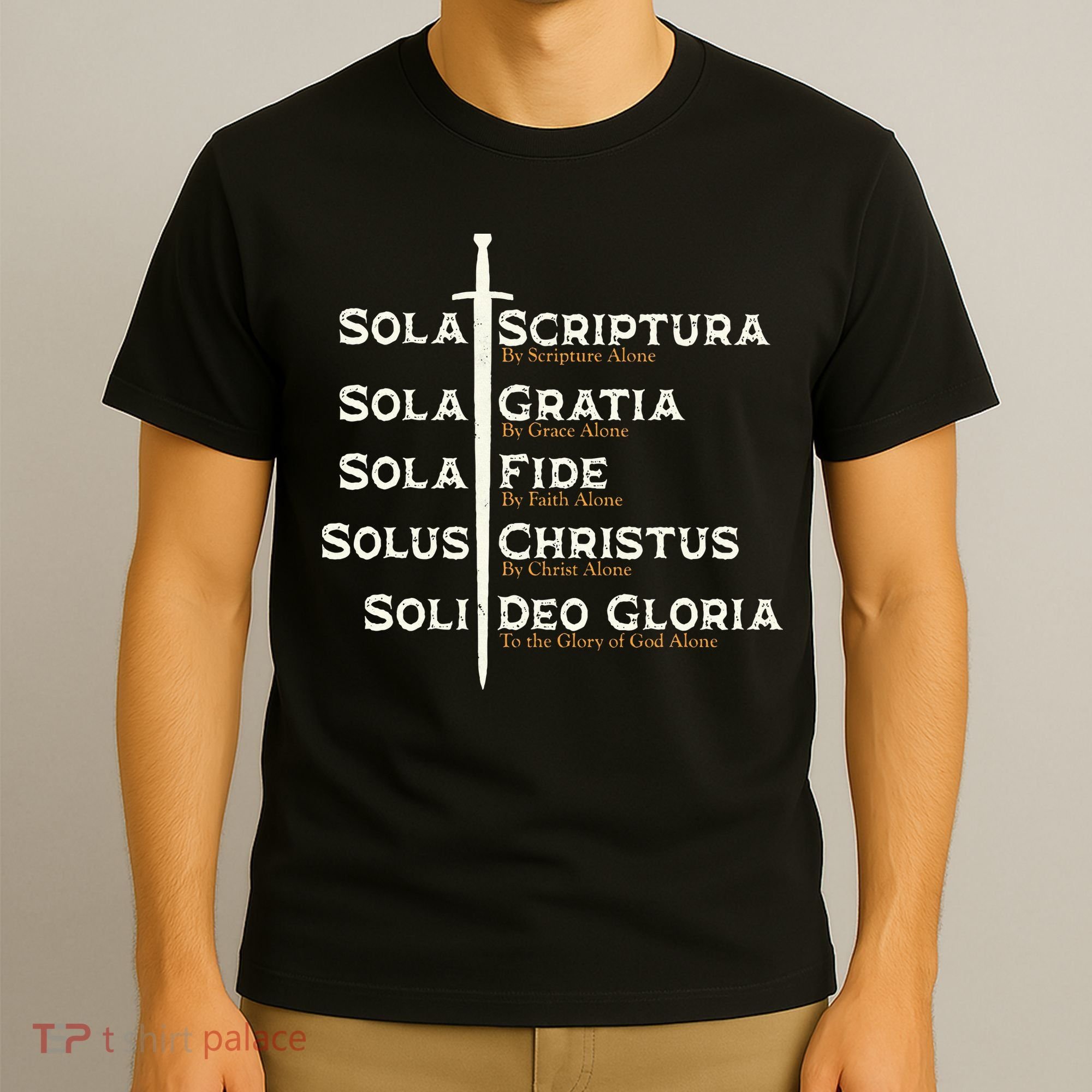 Five Solas Of The Reformation S Reformed Theology Bible T-Shirt