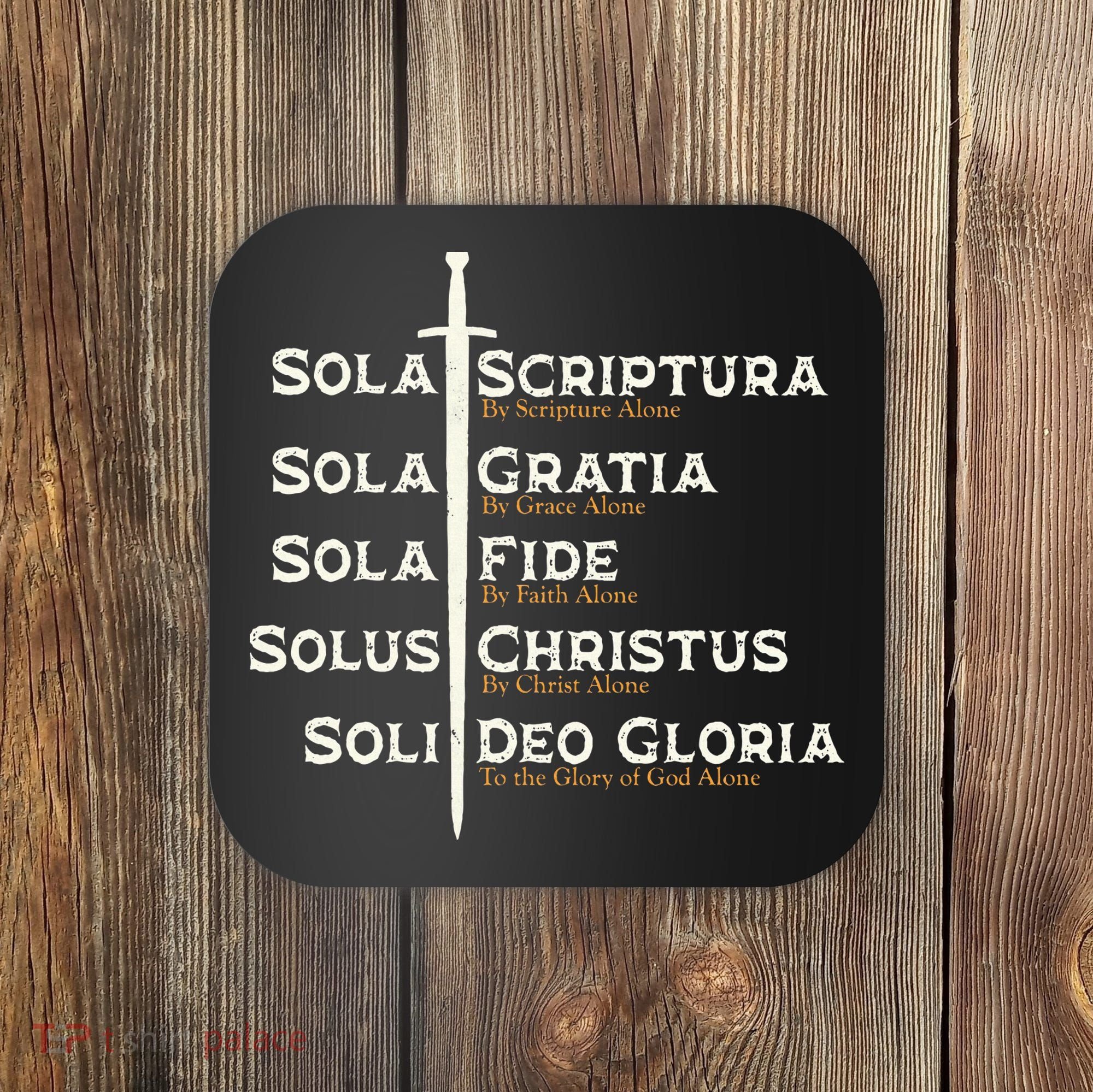 Five Solas Of The Reformation S Reformed Theology Bible Coaster