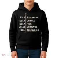 Five Solas Of The Reformation S Reformed Theology Bible Kids Hoodie thumb 4