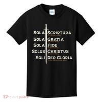 Five Solas Of The Reformation S Reformed Theology Bible Kids T-Shirt thumb 0