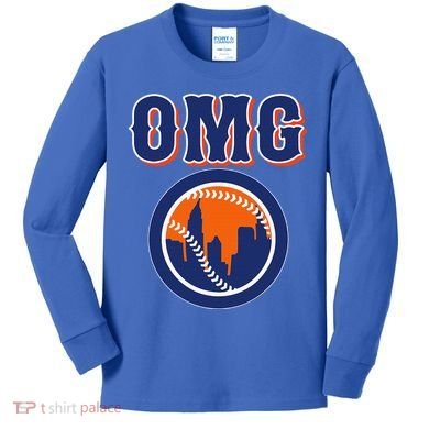 Funny Says Omg Baseball Lovers Omg Baseball Kids Long Sleeve Shirt