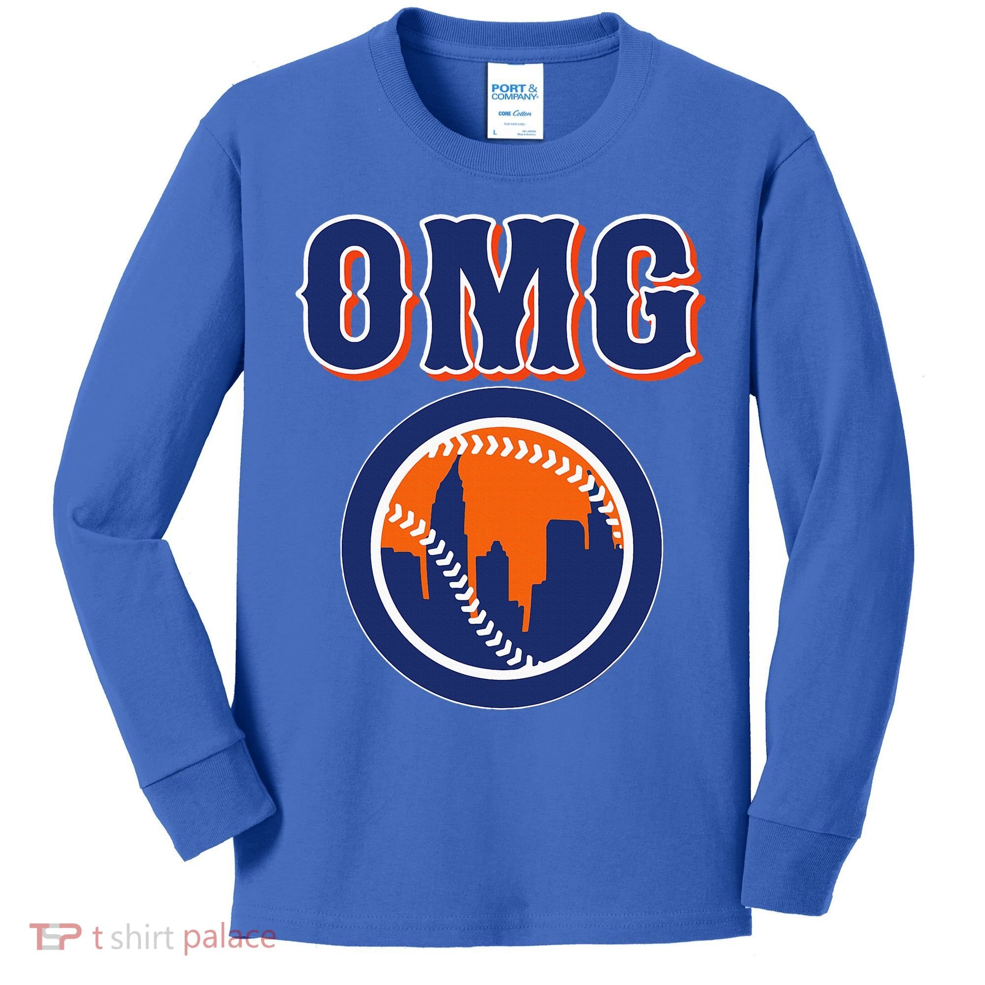Funny Says Omg Baseball Lovers Omg Baseball Kids Long Sleeve Shirt